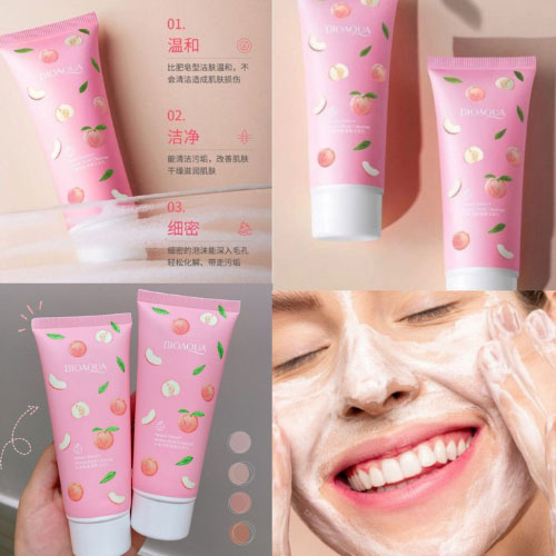 فوم شستشو آمینو اسید عصاره هلو بیواکوا ا Bioaqua Peach Extract Amino Acid Foam Cleanser — تصویر ۳