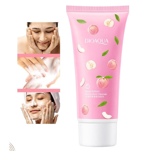 فوم شستشو آمینو اسید عصاره هلو بیواکوا ا Bioaqua Peach Extract Amino Acid Foam Cleanser — تصویر ۲